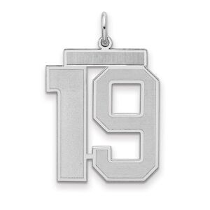 Sterling Silver, Jersey Collection, Large Number 19 Pendant